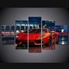 XXXCH Stampa su Tela - Red Deluxe Dipinti di Auto Sportive Immagine di Arte della Parete 5 Pezzi Quadri Moderni Dipinti Foto per Soggiorno Camera da Letto Divano TV Sfondo Gym Home Decor 200X100CM