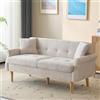 KUAKE Divano Design Moderno a 2 Posti, Divano Imbottito in Stoffa di Chenille, Divano con Cuscini Spessi, Adatto per Soggiorno, Camera da Letto, Appartamento, ecc (Beige)