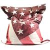 LiveDeco - Pouf Gigante XL Stampato, Sfoderabile, Interno, Soggiorno, Camera, Vintage USA Bandiera U.S BiG52
