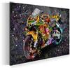 ARTEDinoi Quadro Moderno Stampa su Tela Moto Graffiti Street Art Black Style Canvas Dimensione 60x40x2cm