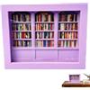 Generic Libreria viola 15 x 12 x 3,5 cm Shake Apprhensive con 200 libri in legno Anx-ety Libreria Scuoti via la tua libreria anx-ety Apprensiva libreria in miniatura per la decorazione della casa