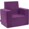 Badum - Poltrona per Bambini da 2 Anni - Poltrona per Bambini - Stabile, Comoda, in Schiuma, con Maniglia - Rivestimento Sfoderabile - Regalo di Compleanno per Bambina, Bambino - Viola