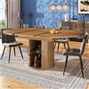 Easexcy Tavolo da pranzo estensibile, tavolo da pranzo, tavolo da cucina, tavolo da balcone, tavolo da pranzo rotondo, allungabile fino a diventare ovale, 118-158 cm, per 6 persone (Noce)