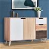 Totò Piccinni Madia in Legno con due ante e tre cassetti dal design multicolor (120 x 40 x 74,5h cm)