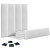 DHOME Set di 8 Pannelli Imbottiti in Pelle Sintetica Autoadesivi per Parete Acustici Fonoassorbenti Protezione dagli Impatti Testiere Decorazione Casa Camera da Letto (Bianco, 60x20, x8)