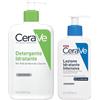 CeraVe Detergente Idratante Viso 473ml + Lozione Idratante Corpo 236ml | Pelle Secca e Molto Secca