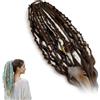 Generico Elastic Dread Ponytail Salty, Estensione per capelli Boho Dreadlock con perline, dettagli di conchiglia e ciondoli, Facile attacco per coda di cavallo con clip in 1 minuto per (C)