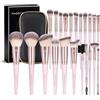 MAGEFY - Set di 22 pennelli da trucco, professionali, con manico in legno, pennelli per fondotinta, correttore, cipria, viso, occhi, kit di pennelli (oro rosa)