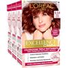 L'Oreal Paris L'Oréal Paris Tinta Permanente Excellence Creme 6.54 Biondo Scuro Mogano Ramato Colorazione Triplo Trattamento con Acido Ialuronico Copre 100% dei Capelli Bianchi - 3 Tinte