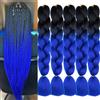 Doren Ombre jumbo treccie sintetiche kanekalon extension di capelli per DIY twist uncinetto intrecciato 5 pz 100 g/pc 24 pollici, T15 blu nero bicolore