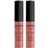 NYX Professional Makeup Soft Matte Lip Cream Tinta Labbra Tonalità Los Angeles Lunga Durata Finish Matte Cremoso Leggero Colore Extra Pigmentato - 2 Rossetti da 8ml