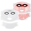 benshop Maschera per terapia a LED, 7 colori, maschera per il viso con telecomando, morbido silicone, bianco terapia ringiovanimento della pelle Anti Acne rimozione delle rughe