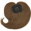 IMISSU Clip lunga in toupees parrucchino estensione toupee topper parrucca top capelli sottili per una lieve perdita di capelli volume (Giallo Marrone)