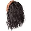 QUEENYARD Parrucca riccia con fascia per capelli, capelli ricci in fibra sintetica, dall'aspetto naturale, extension per capelli con cranio alto, con cerchio, acconciatura rapida