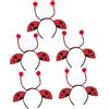 DEARMAMY 5 pezzi Fasce Coccinella per Bambine Accessori Costume Morbidi e Comodi Cerchietti con Antenne Rosse per Feste e Party Tema