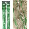 HAJHI Glitter Hair Tinsel Carnevale Clip BB 12 Pezzi Fata Ciocche Colorate Per Capelli Senza Cuciture Fili Metallici Per Riflessi Hair Extensions Per Bar Compleanni(Verde)