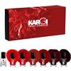 Kargi Smalto Classico Effetto Gel a lunga durata - Box 7 Smalti Sfumatura Rosso - Per Unghie Naturali con effetto semipermanente 10,8ml/pc