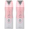 Sapphire's Choice - Yara Parfum | Spray per il corpo da 200 ml | Fragranza alla vaniglia, sandalo e floreale | Spray di profumo rosa arabo da donna, confezione da 2, prodotto a Dubai