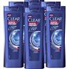 Clear 6x Clear Men Action 2in1 Shampoo Antiforfora per Tutti i Tipi di Capelli e Cute Adatto ad un Uso Frequente - 6 Flaconi da 225ml