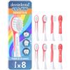demirdental Testine di ricambio per spazzolino da denti per bambini, compatibili con Philips Sonicare Kids, testine di ricambio Sensitive dai 7 ai 10 anni, colore rosso, sostituiscono