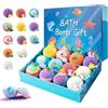 Generico Bath Bombs with Toys Inside, 12/24 Pack Rainbow Natural Bath Bombs for Kids, with Surprise Ocean Toys Inside Bubble Bath Balls, Easter Basket Stuffers Easter Gifts (12Pack-B)