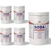 CHEMICA SOLUTIONS 5 Barattoli da 1 Kg Soda Caustica Scaglie in barattoli Tappo con Linguetta a Sigillo, Disincrostante, Sverniciatore, Disgorgante per scarichi e water