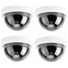 Generic Simulazione Fittizia Telecamera di Sicurezza a Cupola Finta con Luce LED Lampeggiante per Hotel e Aree Residenziali Set in Plastica Resistente 4 Pezzi (WHITE)