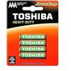 Toshiba R03KG BP-4TGTE SS Heavy Duty AAA Carbonio Zinco Batterie, 1,5 V, 4 Pezzi