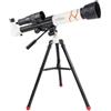 JYARZ Telescopio Appassionati Telescopio Astronomico Con Treppiede Per Principianti 20X ~ 40X, HD Portatile Osservare Luna(White)