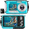 LanteXG Fotocamera subacquea Full HD 2.7K 48MP 10FT fotocamera impermeabile Dual Screen 16X Digital Zoom Snorkeling fotocamera digitale impermeabile per autoscatto subacqueo, nuoto, vacanza