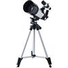 WANWEN Telescopio professionale per adulti, apertura 70 mm, lunghezza focale 300 mm, telescopi rifrattori portatili astronomici per bambini e principianti, con treppiede regolabile, 2 oculari, lente di