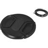 vhbw copriobiettivo 77 mm compatibile con Fujifilm XF 100-400 mm F4.5-5.6 R LM OIS WR fotocamera - plastica nero, presa interna