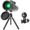 Ruiseawing Binocolo portatile ad alta potenza 12-16x50 monoculare, telescopio monoculare ad alto zoom con lente a prisma BAK4 monoculare con adattatore smartphone e treppiede per osservare gli uccelli