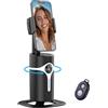 WUOAUM Gimbal per telefono con rilevamento automatico del viso con rotazione a 360° e controllo gestuale, nessuna app necessaria, telecomando Bluetooth, compatibile con treppiede, per selfie/Vlog/Live