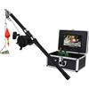 SHEHUALI Telecamera Subacquea, Kit di videocamera da pesca sott'acqua in lega di alluminio 6W IR LED. Luci con 7 pollici HD Monitor a colori ruota marina 15m 25m cavo 3m,Fishfinder(F007MSW-30M-IR)