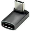 ROLINE USB4 Gen 3x2 - Adattatore tipo C ST/BU, in alluminio, 90°, largo, colore: Argento
