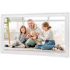 Tonysa Cornice Digitale Smart WiFi da 15,4 Pollici Touch Screen HD con Controllo App Condivisione Multiutente Presentazione Calendario Allarme Meteo per Display Home Office (WHITE)