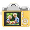 Annadue Fotocamera Digitale, Fotocamera per Vlogging da 48 MP con Messa a Fuoco Automatica con Zoom 18x e Stabilizzazione Elettronica Dell'immagine, Videocamera Compatta Inquadra e (YELLOW)