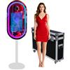 PAAFNN Specchio ellittico per cabina fotografica selfie, con cornice LED, portatile, touch screen da 21,5, per feste, eventi, matrimoni, con luce RGB (bianco, cabina fotografica)