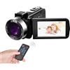 Garsent Videocamera per Videocamera 1080P Full HD, Zoom Digitale 18X da 30 MP, Schermo Ruotabile da 3,0 Pollici, con Luce di Riempimento e Porta USB, Cattura Momenti Meravigliosi