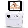 Sxhlseller Action Camera, Fotocamera Sportiva e Vlog 1080P HD 48M con Schermo Ribaltabile e Grandangolo da 143°, Ricarica Rapida, Batteria a Lunga Durata, per attività All'aperto (WHITE)