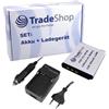 Trade-Shop OFFERTA im Set: fotocamera ad alte prestazioni Li-Ion batteria + Batteria Caricabatteria da auto con adattatore per auto per Kodak PlaySport Play-3zx Sport ZX3 Zx5 ZX 5