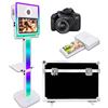PAAFNN Macchina fotografica DSLR con custodia da viaggio da 15,6 pollici, touch screen, cabina fotografica per feste, matrimoni, eventi (bianco, 15,6 pollici + fotocamera + mini stampante)