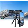 MissYin Telescopio -4k,4k 10-300x40mm Telescopio monoculare super tele-zoom, telescopio HD per telefoni cellulari (2 telescopi + 2 supporti)