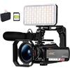 NGBFF Macchinetta Digitale, Videocamera 4K Live Streaming Camcorder Videocamera Vlog professionale Zoom ottico 12X