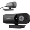 LEIYTFE Webcam Con Microfono 1080P/2K Per Streaming, USB HD Computer Web Camera Webcam PU Per Chiamate Online, Riunioni, Videochiamate(1080P)