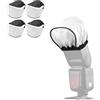 Plyisty Diffusore Flash Universale per Flash, Softbox Pieghevole con Riflettore Argentato.Accessorio Fotografico Elastico e Portatile per Ritratti e matrimoni. (4PCS)