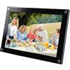 Luqeeg Cornice Digitale Smart WiFi da 10.1 Pollici Touch Screen 1280x800 Rotazione Automatica Verticale e Orizontale Memoria Integrata da 32 GB per l'App VPHOTO Foto in Acrilico (BLACK)