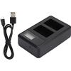 Acouto Display LCD con Caricatore Doppio Caricabatterie USB da 5 V 1-2 A ca. 85x50x20mm per NP-FW50 Viaggio all'aperto