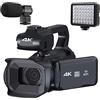 BAFEIYA Registratore per videocamera Vlogging con videocamera Videocamera digitale da 64 MP for la fotografia Full 4K 60FPS Videocamera Vlog Live Stream Webcam Messa a fuoco automatica Videoregistratore(256G